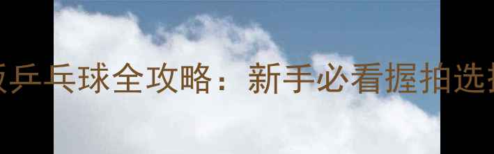 图片 🏓直板VS横板乒乓球全攻略：新手必看握拍选择与训练指南