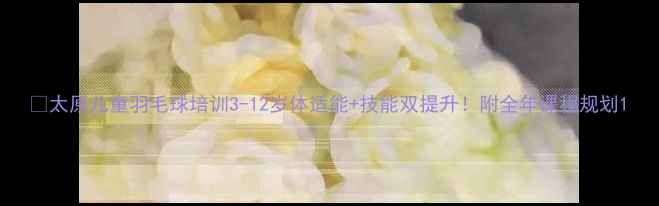 图片 🏸太原儿童羽毛球培训3-12岁体适能+技能双提升！附全年课程规划1