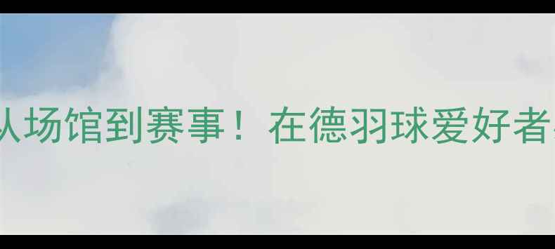 图片 🏸德国羽毛球全攻略从场馆到赛事！在德羽球爱好者必看的生存指南🇩🇪1