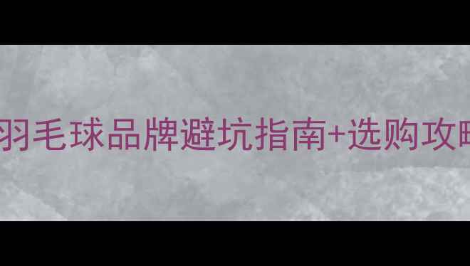 图片 🏸必入！全网最全羽毛球品牌避坑指南+选购攻略（附专业评测）1