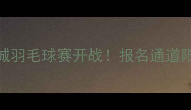 图片 🏸热血全城羽毛球赛开战！报名通道限时开启🏸