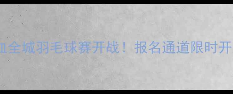 图片 🏸热血全城羽毛球赛开战！报名通道限时开启🏸1