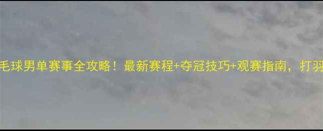 图片 🏸韶关羽毛球男单赛事全攻略！最新赛程+夺冠技巧+观赛指南，打羽球必看！