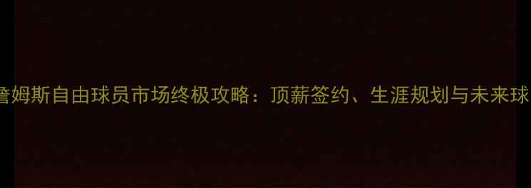 图片 🔥勒布朗·詹姆斯自由球员市场终极攻略：顶薪签约、生涯规划与未来球队选择全💼2