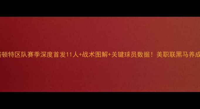 图片 🔥华盛顿特区队赛季深度首发11人+战术图解+关键球员数据！美职联黑马养成记🏆2