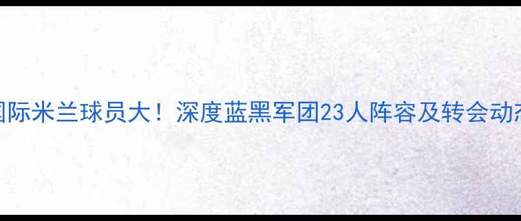 图片 🔥国际米兰球员大！深度蓝黑军团23人阵容及转会动态🔥
