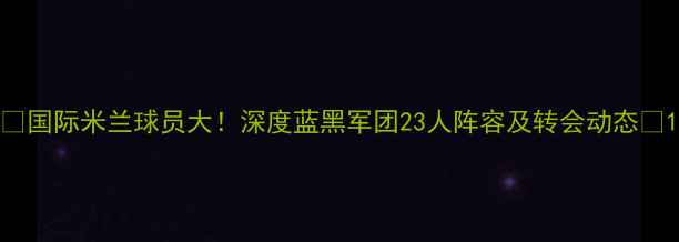 图片 🔥国际米兰球员大！深度蓝黑军团23人阵容及转会动态🔥1