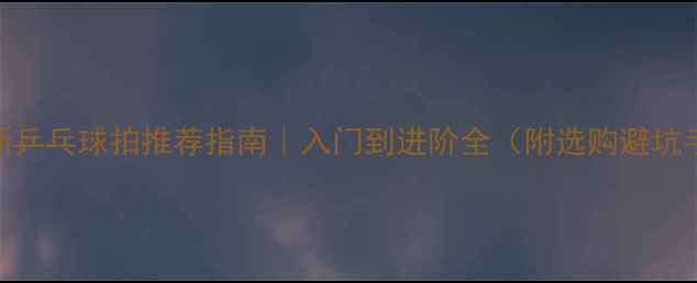 图片 🔥最新乒乓球拍推荐指南｜入门到进阶全（附选购避坑手册）