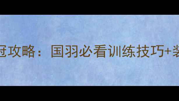 图片 🔥李宁羽毛球世锦赛夺冠攻略：国羽必看训练技巧+装备实测（附观赛指南）