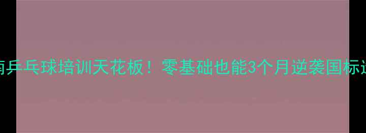 图片 🔥海南乒乓球培训天花板！零基础也能3个月逆袭国标选手🔥