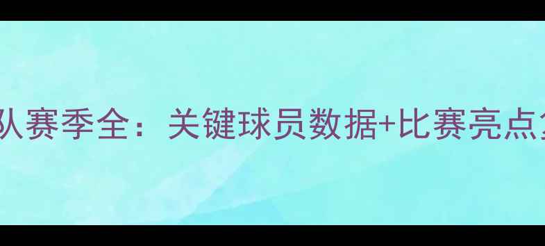 图片 🔥湖人队赛季全：关键球员数据+比赛亮点复盘📊2