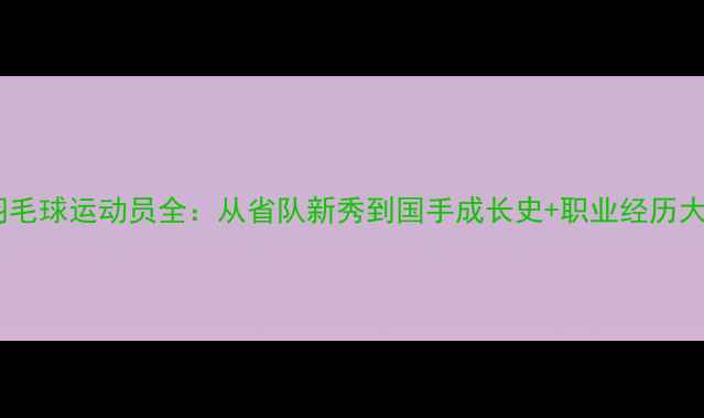 图片 🔥王琳羽毛球运动员全：从省队新秀到国手成长史+职业经历大公开！1