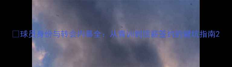 图片 🔥球员身份与转会内幕全：从青训到顶薪签约的避坑指南2