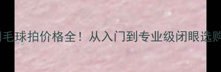 图片 🔥航宇羽毛球拍价格全！从入门到专业级闭眼选购指南🔥1