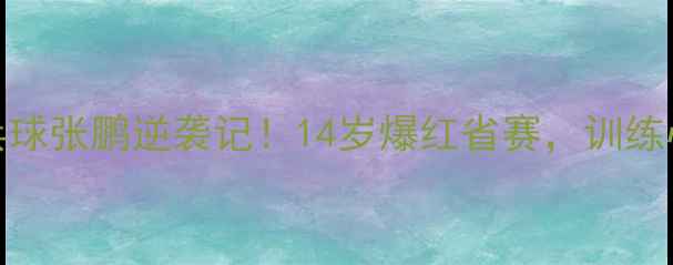 图片 🔥辽宁乒乓球张鹏逆袭记！14岁爆红省赛，训练心得曝光🔥