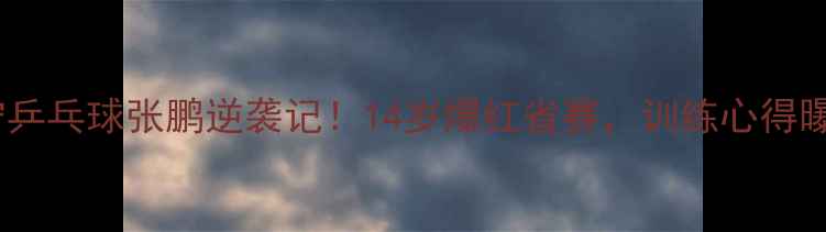 图片 🔥辽宁乒乓球张鹏逆袭记！14岁爆红省赛，训练心得曝光🔥2