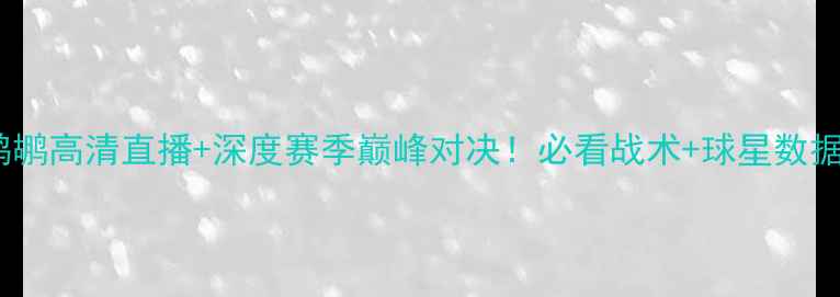 图片 🔥黄蜂vs鹈鹕高清直播+深度赛季巅峰对决！必看战术+球星数据大公开！2